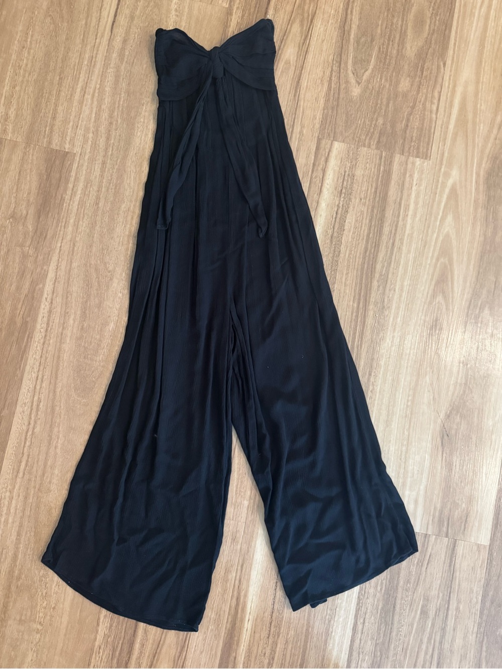 Final Touch Strapless Wide-Leg Jumpsuit in Black Small